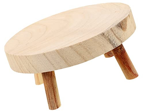 SHOWERORO Vintage Holz Tortenständer Hocker Aus Natürlichem Holz Robust Stabil Für Kuchen Obst Präsentation Wohnzimmer Garten