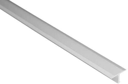 Effector Übergangsprofil T-Profil, 200 cm, 13x9 mm, Silber, Bodenleisten Übergangsschiene, Eloxiertes Aluminium, Aluprofil, für Laminat, Parkett und Fliesen