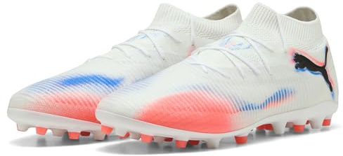 PUMA Unisex Future 8 Pro Mg Fussballschuh, Weiß, Schwarz, leuchtendes Rot, 44 EU