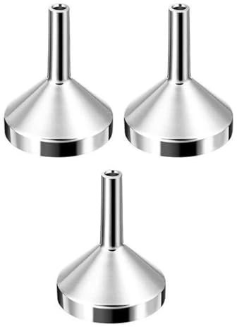 3-Piece Mini Funnel Set ，Silver Aluminum Tiny Funnels for Small Bottles (2.5cm Diameter) for Easy Filling