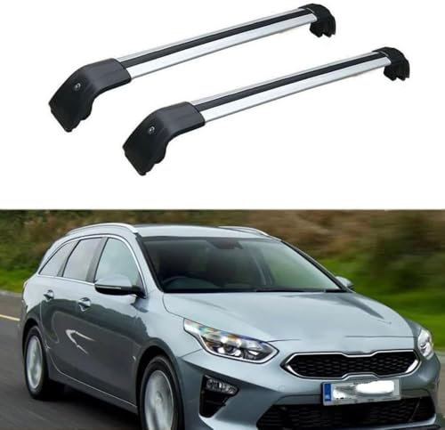 LIAOAL DachträGer RelingträGer für Kia Ceed Sportswagon Ceed SW Estate 2018-2022, Autodachträger Querstangen aus Aluminium für Fahrradträger, Dachboxen, Skihalter.