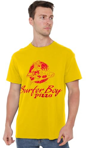 Stranger Things Unisex Strangers Things Surfer Boy Pizza Unisex T Shirt T-Shirt (Pack of 1)