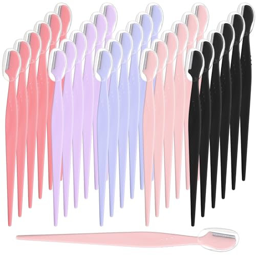 30 Stück Mehrere Augenbrauenrasierer, Augenbrauen Rasierer für Herren Damen, Mehrzweck-Peeling-Gesichtsrasierer, Tragbare Größe Dermaplaning Rasierer