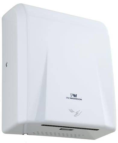 Pro Washroom Commercial Hand Dryer – Dries Hands in Under 10 Seconds, 1300W Energy-Efficient, Touch-Free, Low-Noise, IPX4 Water-Resistant, ABS, Wall-Mounted for Offices, Schools, Restaurants