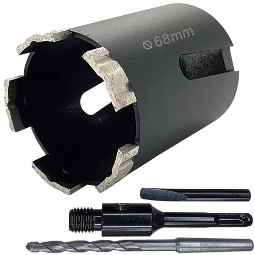 AGT Lochsäge: Diamant-Dosensenker mit M16-Gewinde, 80mm Nutzlänge, 68 mm Ø (Bohrwerkzeug Set, Zentrierbohrer-Set, Bohrer)