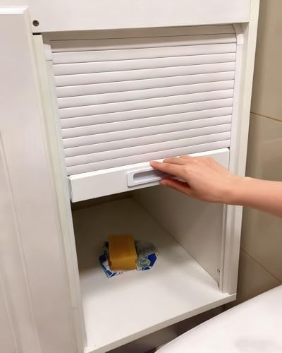 Falttür Rolltore für Küchenschränke, Geräte und Garagen, Kleine Falttür für Herunterziehbare Schränke, Faltrollladen-Set für Speisekammer Dachboden, Platzsparend(16x36in/41x91cm)