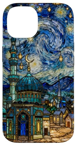 Buntglas Van Gogh Sternennacht Moschee Muslim Ramadan Hülle für iPhone 14