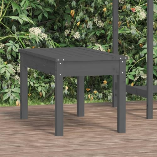 Bucmath Gartenbank Grau 80x44x45 cm, Massivholz Kiefer, wetterfest, für Garten, Terrasse, Balkon, robuste Outdoor Sitzbank