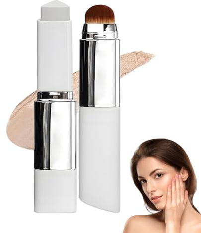 JNZAEK 1 Stück Color Changing Foundation Stick mit Bürste, Feuchtigkeitsspendende und Leichte Abdeckcreme mit Pinsel, Farbwechselndes Foundation-Stick, Cremestift für Alle Hauttypen (Natural)