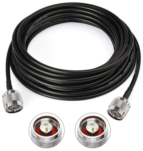 Flomiara Coaxial Cable 2M, N Male to N Male RF Antenna Extension Cable, 50 Ohm Low Loss RG58 N Type Coaxial Cable for Ham Radio, WiFi Router, Antenna Analyzer, SWR Meter, Mobile Transceiver