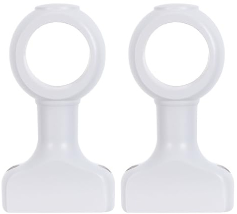 Garneck Supports en Bois pour Tringle à Rideaux 35 mm, Blanc, Lot de 2 | Anneau fermé, pose murale ou au plafond, pour chambre, salon, cuisine et bureau, format 11,3 × 6,5 × 3 cm