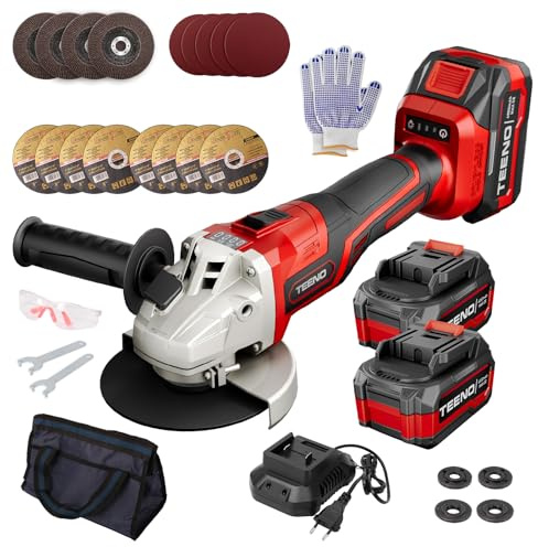 TEENO Smerigliatrice Angolare Senza Fili 21V 1000W Brushless,9100 RPM