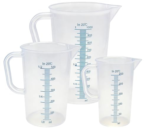 Messbecher Set 3er – Blaue Schattierungslinie 250 ml