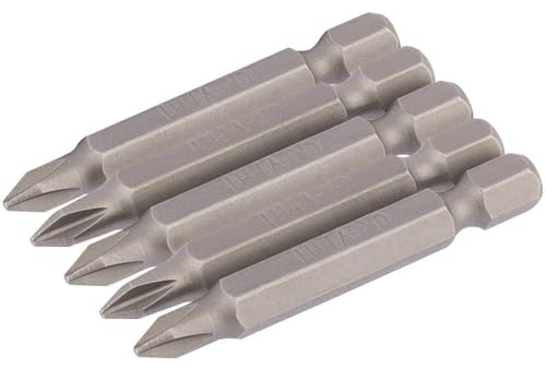 Draper 64287 No.1 1/4 Hex Cross Slot Insert Bit 50mm Long (5 Pieces)