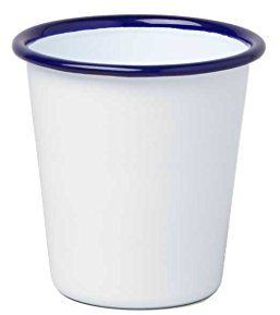 Genuine Falcon Enamelware Tumbler (White with Blue Rim)