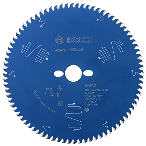 Bosch Professional 1x Kreissägeblatt Expert for Wood (Holz, Sägeblatt Ø 254 x 30 x 2,6 mm, Zähne 80, Zubehör Kreissäge)