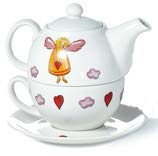 Cha Cult Tea for One Schutzengel Engel 0,40 Liter handbemalt Tee Tasse