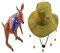 Adult Australian Hat with corks & 70cm Inflatable Kangaroo