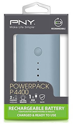 PNY PowerPack P4400 4 LED Display Input : Micro US