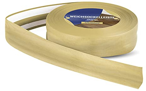 DQ-PP WEICHSOCKELLEISTE – 10m – kiefer – 32x23mm – PVC – selbstklebend – Knickwinkel Fussleisten Gummileiste Sockelleiste Winkelprofil Abschlussleiste Bodenleiste