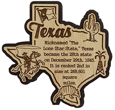 Printtoo USA Texas State Map Wooden Magnet Souvenir Fridge Magnet Gift