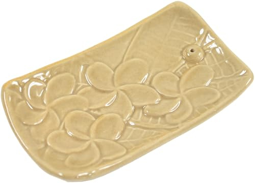 Räucherstäbchenhalter aus Keramik mit Jasminblüten, handgefertigt, Modell 5 | Elegantes Design, ideal für Meditation und Entspannung, in Indonesien gefertigt.