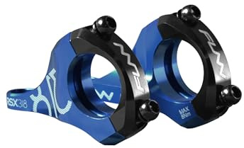 Funn RSX Mountain Bike Direct Mount Bike Stem with 31.8mm Bar Clamp, 2 Pieces Lightweight Split Design for Dual Crown Forks, Adjustable Extension 45-50mm with 20mm Rise (Blue)