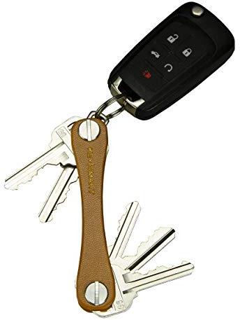 KeySmart KS 019-TAN-LEA Schlüsselanhänger Eco Leder Tanno