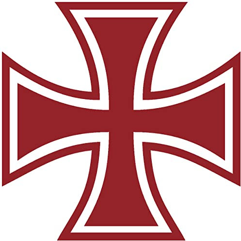 Samunshi® Wandtattoo Kreuz Motiv B Cross 50 x 50cm dunkelrot