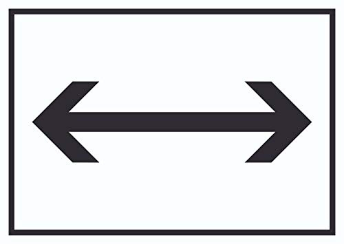 HB-Druck Richtungspfeil rechts Links Schild waagerecht schwarz Weiss Pfeil A5 (148x210mm)