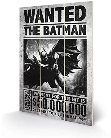 dc comics MW11085P Kunstdruck auf Holz, 20 x 29,5 cm (Batman Wanted), mehrfarbig, 5 x 1,2 cm