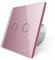 LIVOLO Pinke Serie Lichtschalter Steckdosen Glasblenden Touch für Kinderzimmer Pink Bunt Rosa Lichtschalter Wandschalter Glasrahmen Glas Blende (Wechsel/Kreuz -Schalter 2 Fach VL-C702S-17)