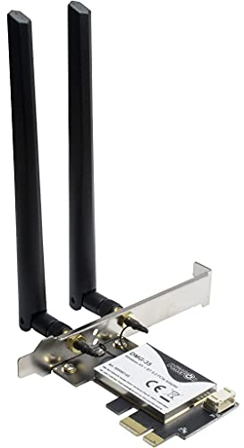 Inter-Tech DMG-35 Wi-Fi6 + BT5.0 2 en 1 WiFi + Bluetooth 5.0 PCIe Adaptador 3000 Mbps