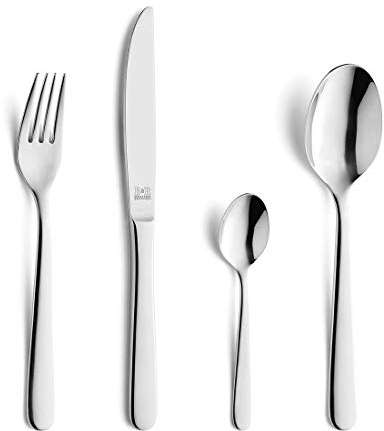 Beckmann & Rommerskirchen HAVANNA Besteck Set 6 Personen, 24-teilig, 18/10 Edelstahl & 13/0 Klingenstahl, Spülmaschinenfest, Mit Gabel, Löffel, Messer, Spülmaschinenfest