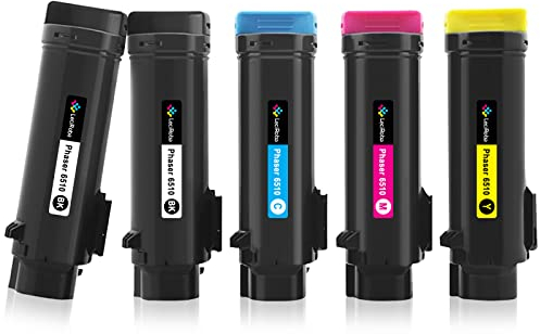 LeciRoba 6510 6515 Toner für Xerox Phaser 6510 Xerox WorkCentre 6515 Toner Cartridges 106R03480 106R03690 106R03691 106R03692 106R03477 106R03478 106R03479 106R03476 (BK:5500pages,C:4300pages,5-Pack)