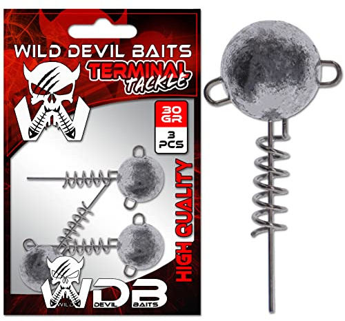 Wild Devil Baits Screw Jig Head Schraub Jigkopf Spiral Bleiköpfe Schraub Jighaken (50g)