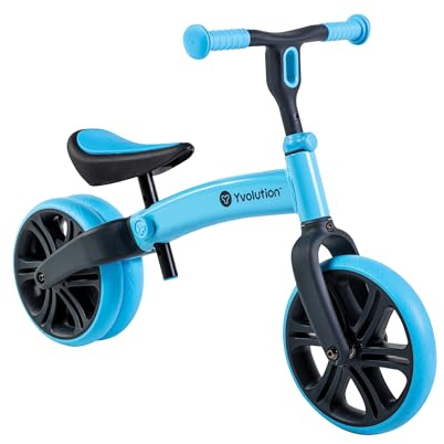 Y-Volution Velo Junior-Laufrad für Kleinkinder, 22,9 cm (9 Zoll) Rad, kein Pedal, Trainingsrad für Kinder im Alter von 18 Monaten bis 4 Jahren (blau)
