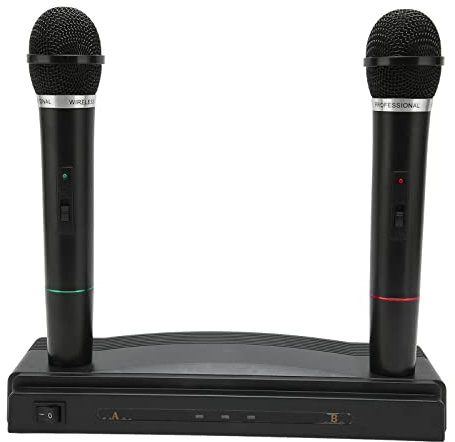 Microphone sans Fil Portable, 1 Récepteur Rechargeable USB pour 2 Ensembles de Micros, Micro karaoké Dynamique VHF 2,4 G sans Fil, pour Réunion de Conférence de Performance