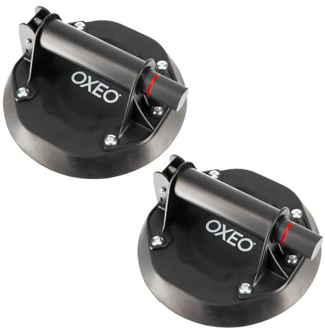 Lot de 2 Ventouses professionnelle à pompe - 100 kg - Ventouse pour transport et manipulation de verre, carrelage, dalles