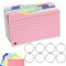 EGOSKY Tabbed Index Cards, 300PCS Coloured Flash Cards with 8 Binder Rings, Ruled Revision Cards Cue Flashcards for Learning Note Taking to Do List