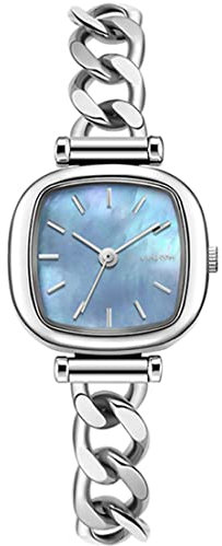 LANZOOM Damen Quarzuhr, 316L-Edelstahl, wasserdicht bis 3 ATM, manuell verstellbares Gliederarmband, geeignet als Geschenk, minimalistischer Stil, modisch, retro