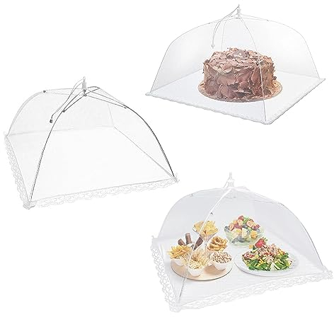 3 Piezas Cubierta Protectora de Alimentos, Cubierta Plegable para Alimentos, Cubierta Protectora Alimentos Fresca, Cubierta de Malla Plegable, para Alimentos, Frutas, prevenir Insectos, 16 Pulgadas