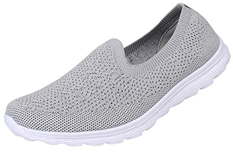 Zapatillas de mujer sin cordones, sin cordones, para correr, zapatillas de baloncesto, ligeras, transpirables, ligeras, informales, transpirables, acolchadas, deportivas, zapatillas de gimnasio para
