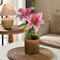MaxSimple Künstliche Blumenpflanzen, rosa künstliche Lilienblumen, Arrangement, Tafelaufsatz, Tischdekorationen, Pflanzen für Zuhause (rosa Topf)