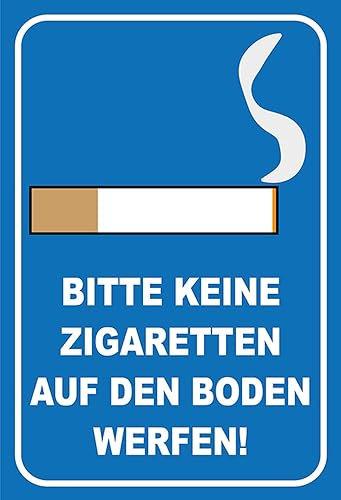 AGDeko® Blechschild bitte keine Zigaretten Größe 30x20 cm