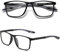 Hubeye TR90 Sport Lesebrille für Damen und Herren Gute Quadratische bequeme flexible Anti-blaue Computerbrille Hochwertig Komfortabel Lesehilfe 1.25