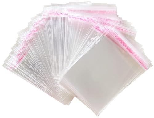 Zydiwo 300 Pièces Sacs Plastiques de Boulangerie Cellophane Transparente OPP Sac Autocollant Emballage Sachet Alimentaire Pochettes (10 * 15cm)