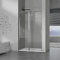 GRAND VERRE Porte de douche pivotante 120x190 à largeur réglable avec élément fixe et cadre en alu chromé