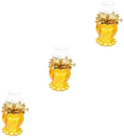 ABOOFAN 3 STK Dimmbare Petroleumlampe Buddha-Altarlicht Kerosinlampe Kerzenhalter Wohnkultur dekoratives Lotuslicht Buddha-Lotus-Licht Einstellbar schmücken kreatives Licht Buddha-Lampe