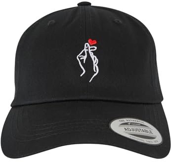 Mister Tee Unisex MT2846-Hand Heart Dad Baseball Cap, Black, one Size